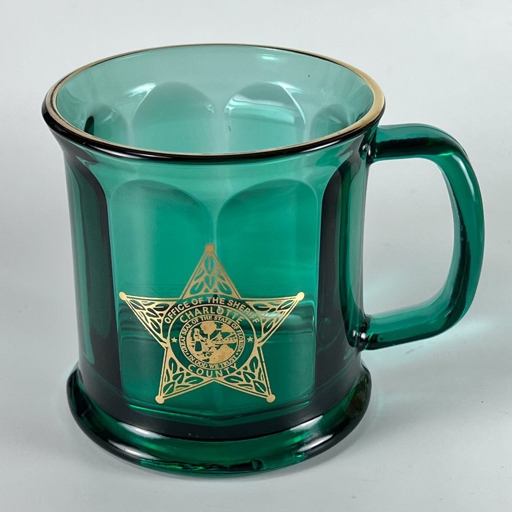 Charlotte County Office Of The Sheriff Beveled Glass Coffee Tea Cup Mug USA